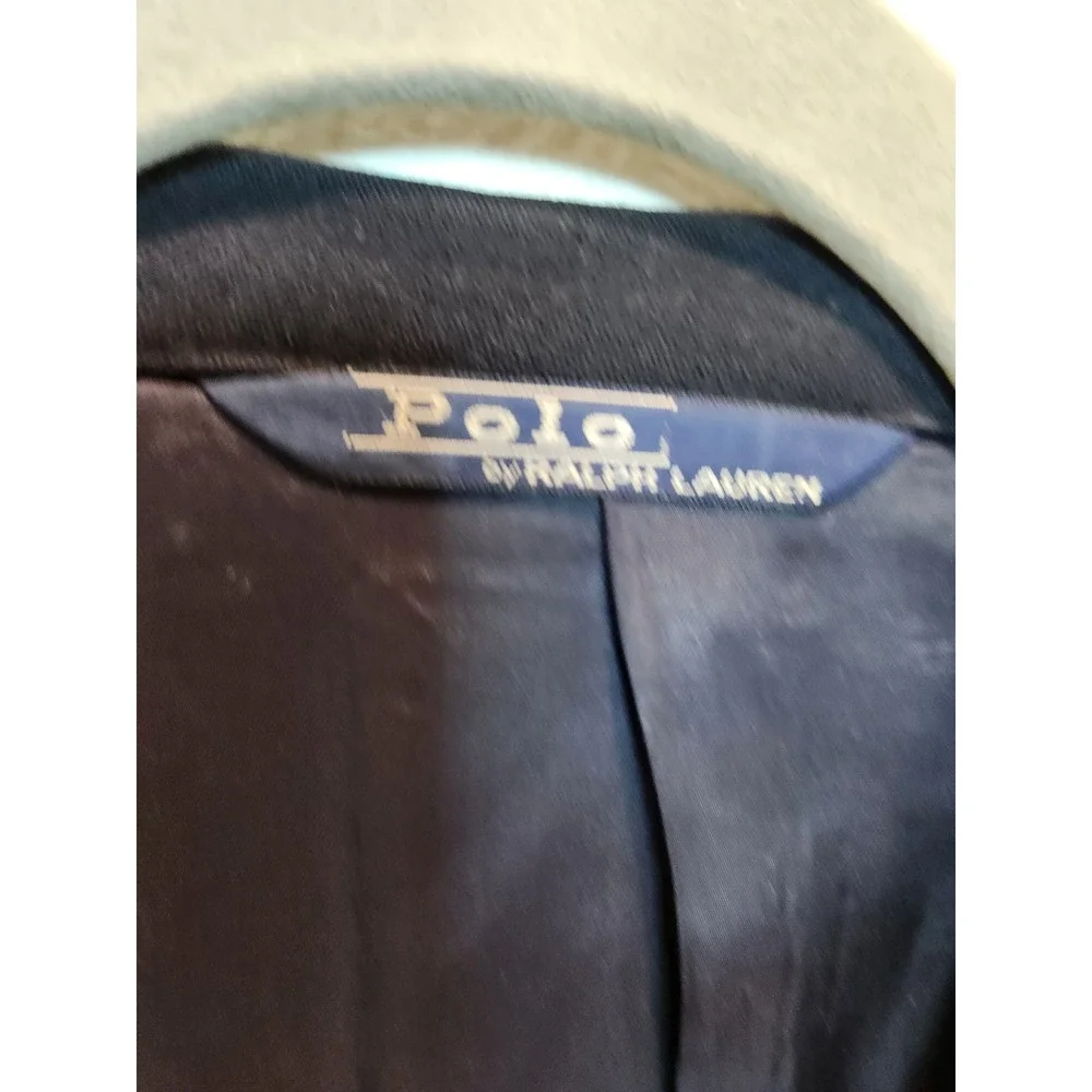 Vintage Polo Ralph Lauren Navy Wool Blazer Gold Buttons USA Made‎ 50R